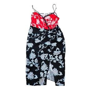 Diane Von Furstenburg Size 10 Ebony Midi Dress in sequin flower